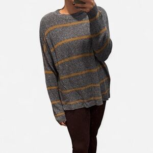 Gray and Yellow Striped Sweater
